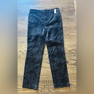 Talbots Straight Leg Velveteen Pants - Swirly Leopard - 6P